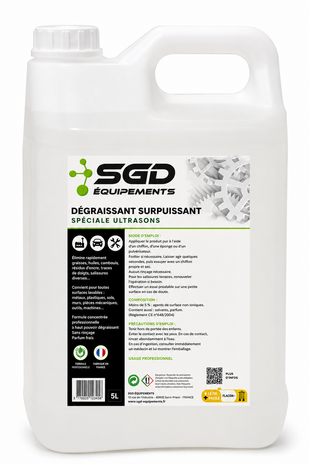 DETERNET – PRODUIT DÉGRAISSANT CONCENTRÉ, SPÉCIAL HAUTE TEMPÉRATURE ET NETTOYEURS À ULTRASONS – Image 1
